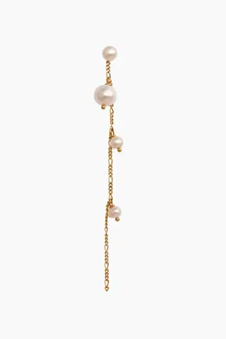 Callas Earring Long - Gold - Stine A — produktfoto