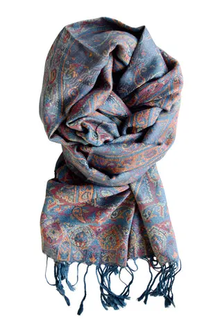 Pashmina tørklæde - provence blå — produktfoto