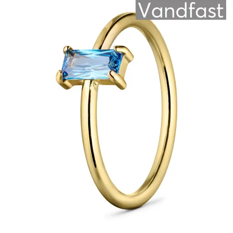 ANNEBRAUNER Deluxe Petite L-Sapphire Ring 18K Guldbelagt — produktfoto