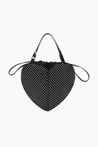 Rhinestone Heart Bag - Black - Rotate — produktfoto