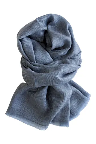 Cashmere tørklæde i smuk vævning - grå — produktfoto