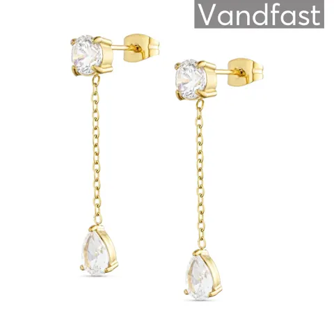ANNEBRAUNER Zirconia Chain Øreringe 18K Guldbelagt — produktfoto