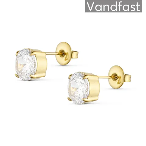 ANNEBRAUNER Princess 8 mm Clear Øreringe 18K Guldbelagt — produktfoto