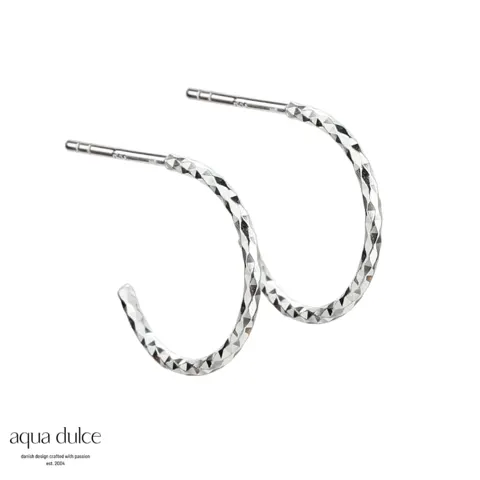 DIAMOND CUT HOOP 15 MM. | SILVER — produktfoto