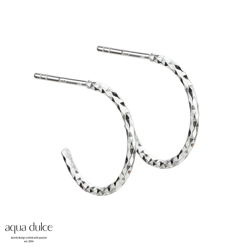 DIAMOND CUT HOOP 15 MM. | SILVER — produktfoto