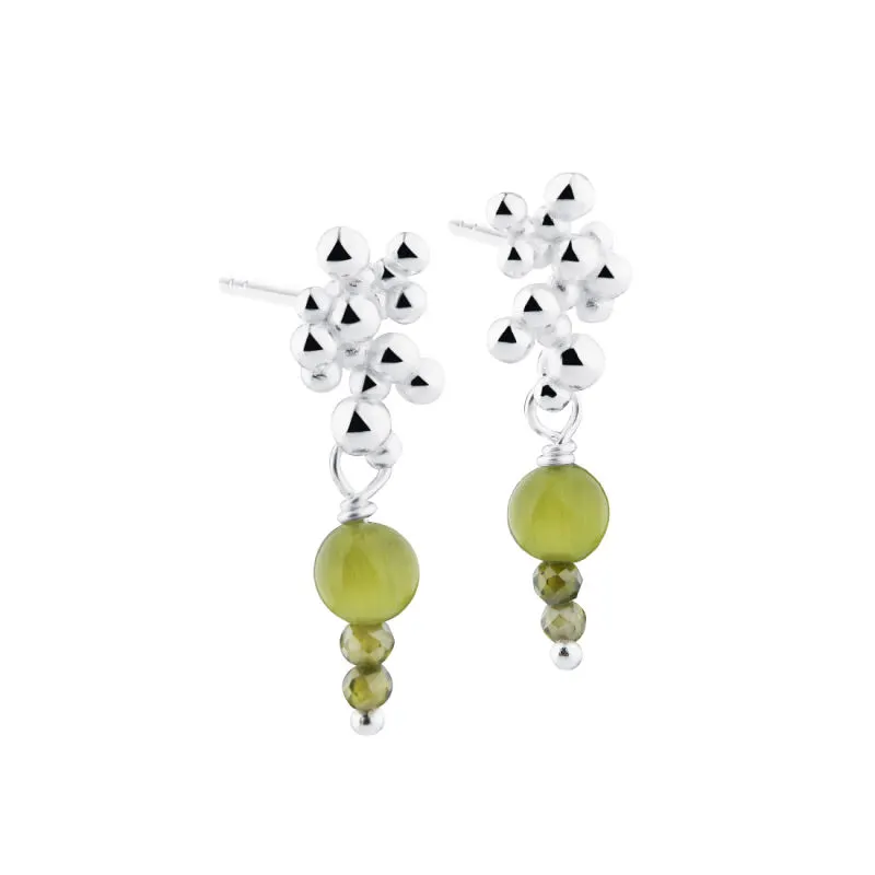 AYA OLIVE EARSTUD | SILVER — produktfoto