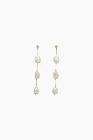 3-pearls earchain - Forgyldt - Sorelle — produktfoto