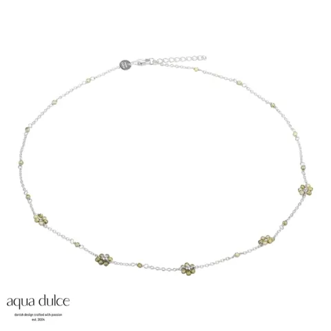 DAISY OLIVE NECKLACE | SILVER — produktfoto