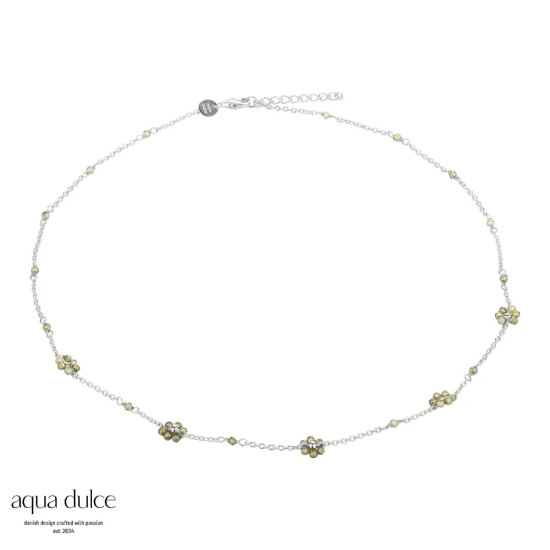 DAISY OLIVE NECKLACE | SILVER — produktfoto