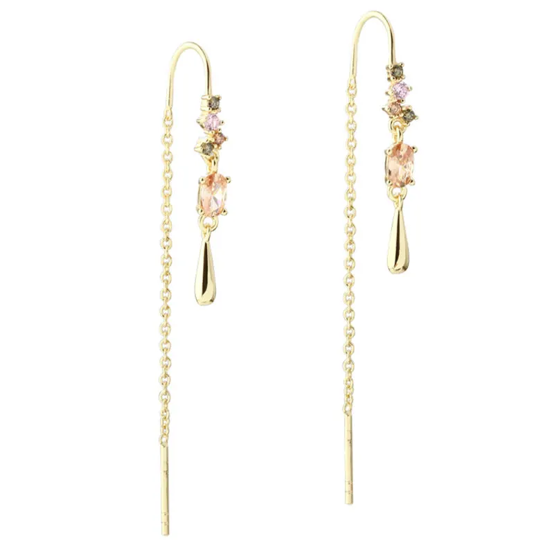 BLUSH DROP EARTHREAD | GOLDEN — produktfoto