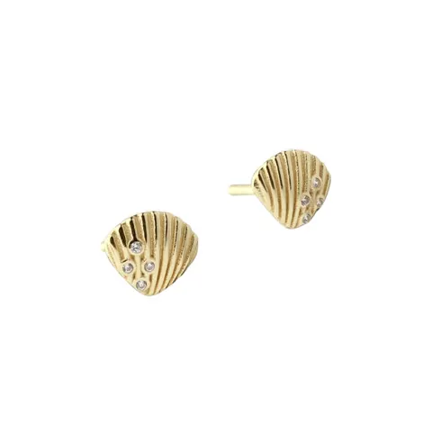 SHELLY MEDIUM EARSTUD | GOLDEN — produktfoto