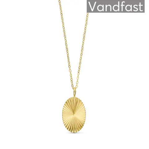 ANNEBRAUNER Sun Burst Oval Halskæde 18K Guldbelagt — produktfoto
