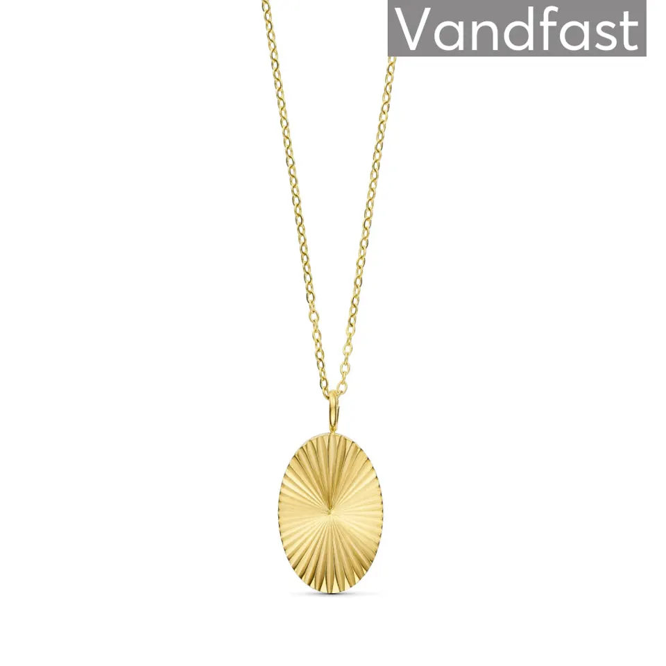 ANNEBRAUNER Sun Burst Oval Halskæde 18K Guldbelagt — produktfoto