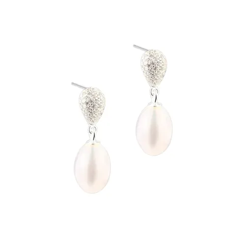 PAVÉ PEARL EARSTUD | SILVER — produktfoto