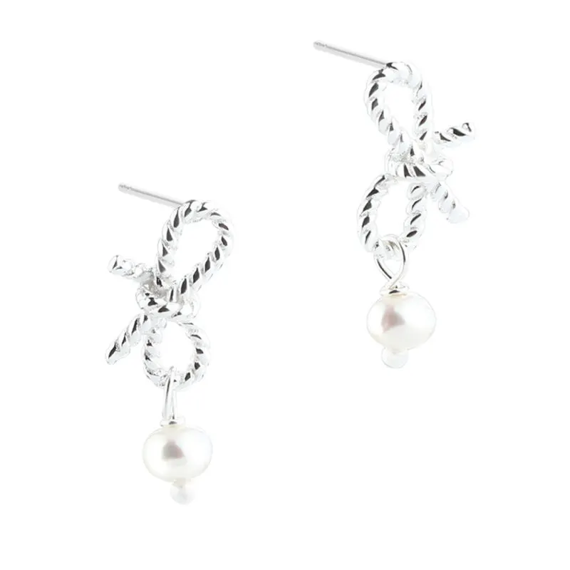 ROPE BOW PEARLS | SILVER — produktfoto
