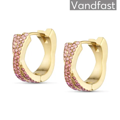 ANNEBRAUNER Alma Zirconia Pink Mix Big Øreringe 18K Guldbelagt — produktfoto