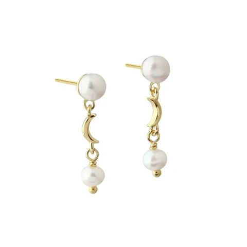 PEARL MOON EARSTUD  | GOLDEN — produktfoto