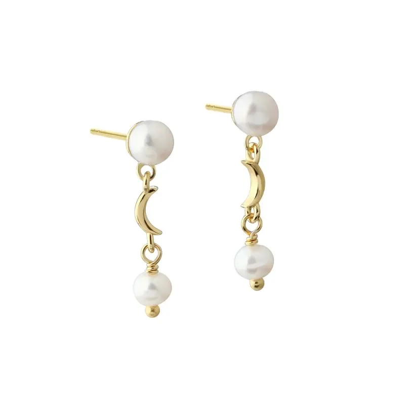 PEARL MOON EARSTUD  | GOLDEN — produktfoto
