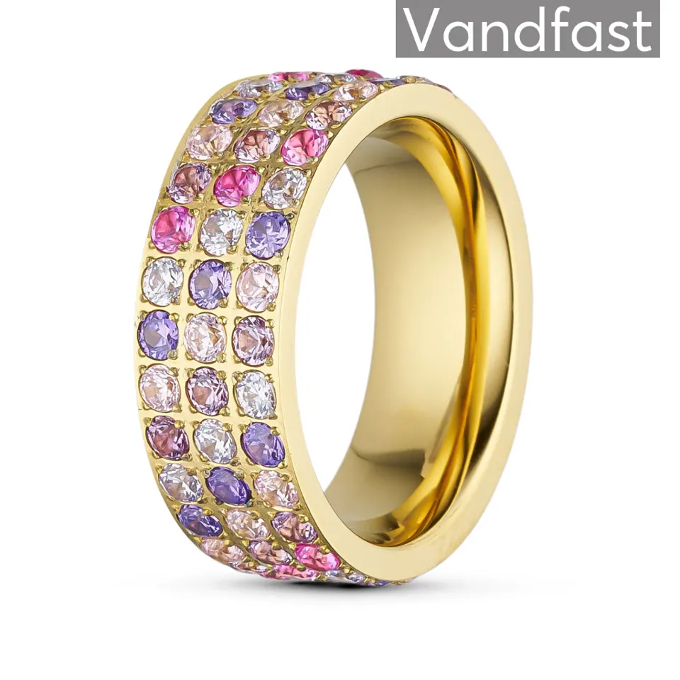 ANNEBRAUNER Alliance Rose/Violet Mix Ring 18K Guldbelagt — produktfoto