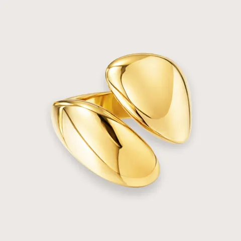 Veda chunky guldring  Vandfast ring i 18k forgyldt rustfrit stål — produktfoto