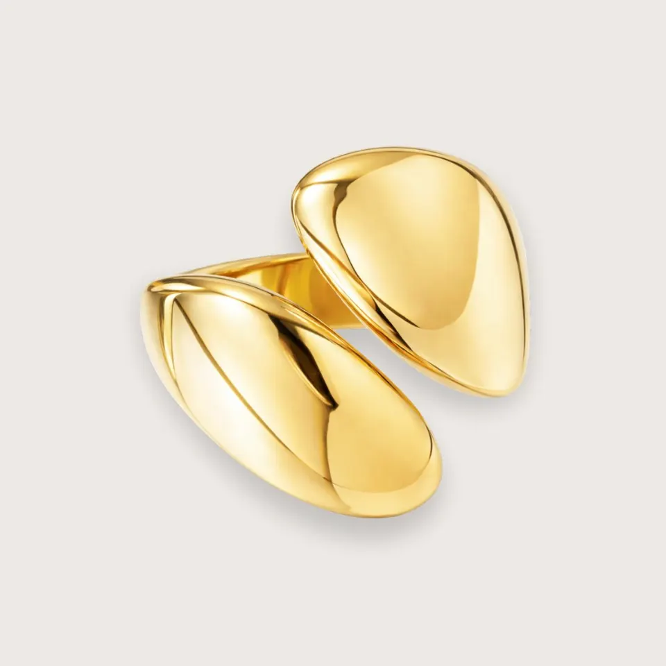 Veda chunky guldring  Vandfast ring i 18k forgyldt rustfrit stål — produktfoto