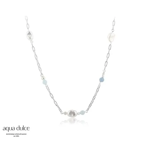SKY BLUE PEARL NECKLACE | SILVER — produktfoto