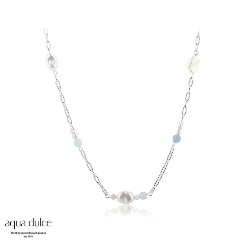 SKY BLUE PEARL NECKLACE | SILVER — produktfoto