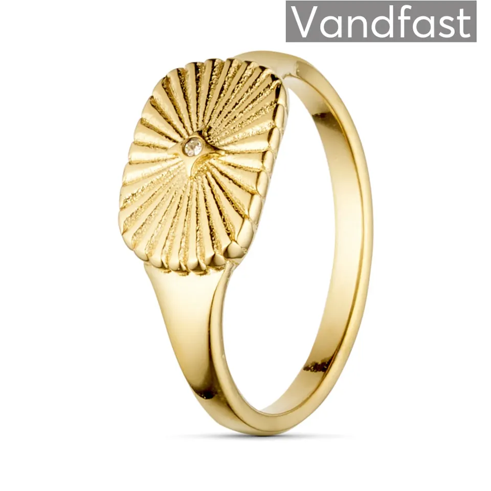ANNEBRAUNER Sun Burst Zirconia Ring 18K Guldbelagt — produktfoto