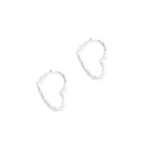 LOVE ME HEART HOOP BIG | SILVER — produktfoto