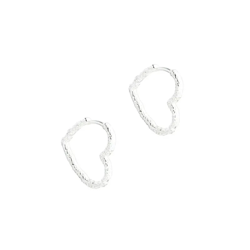 LOVE ME HEART HOOP BIG | SILVER — produktfoto