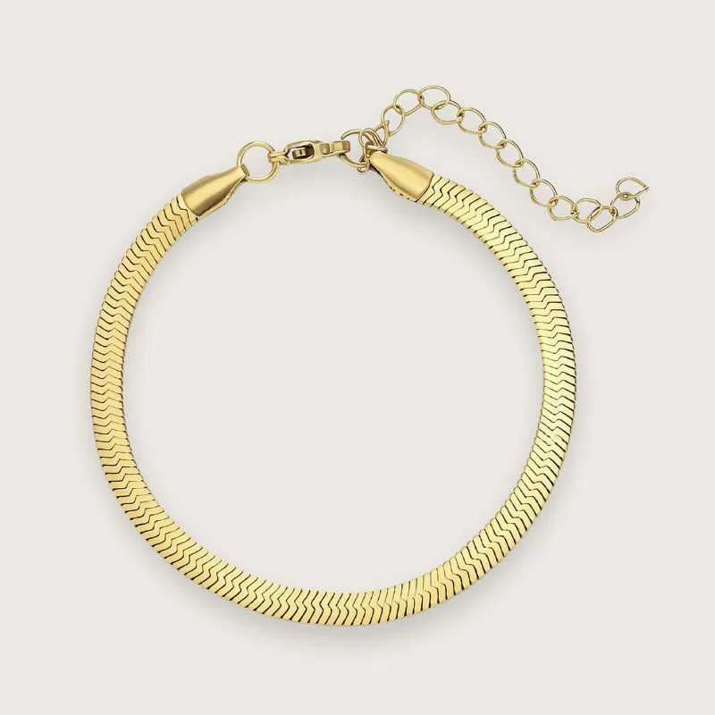 Zoé forgyldt snake-armbånd 4 mm - vandfast armbånd - Chant du Matin — produktfoto