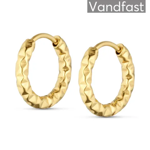 ANNEBRAUNER Hammered Creole 15 mm Øreringe 18K Guldbelagt — produktfoto