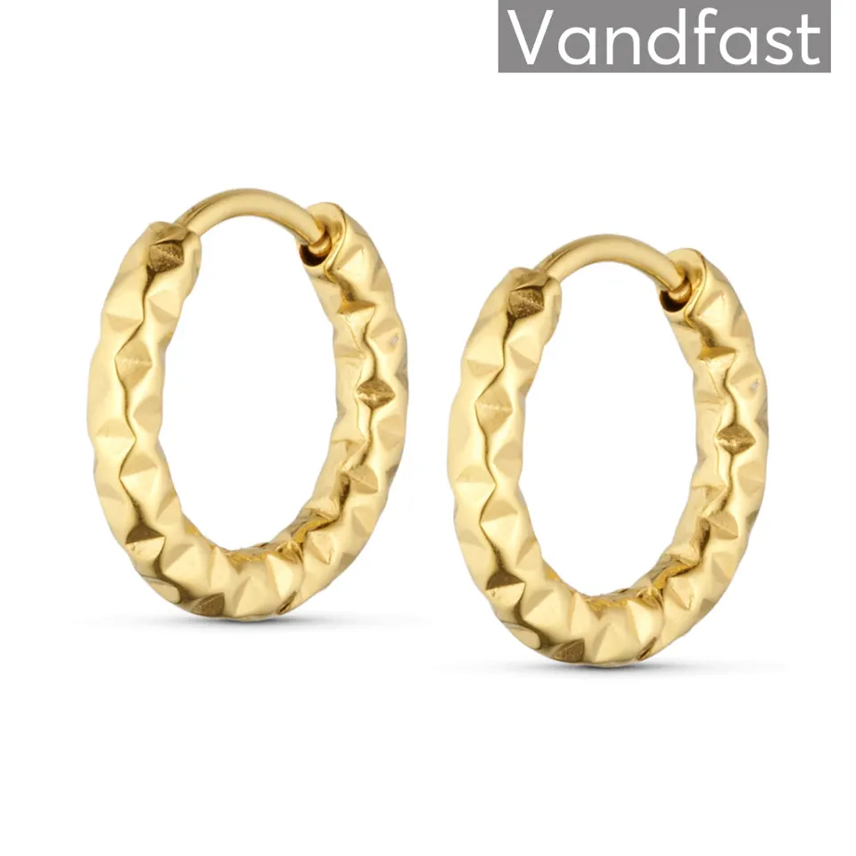 ANNEBRAUNER Hammered Creole 15 mm Øreringe 18K Guldbelagt — produktfoto