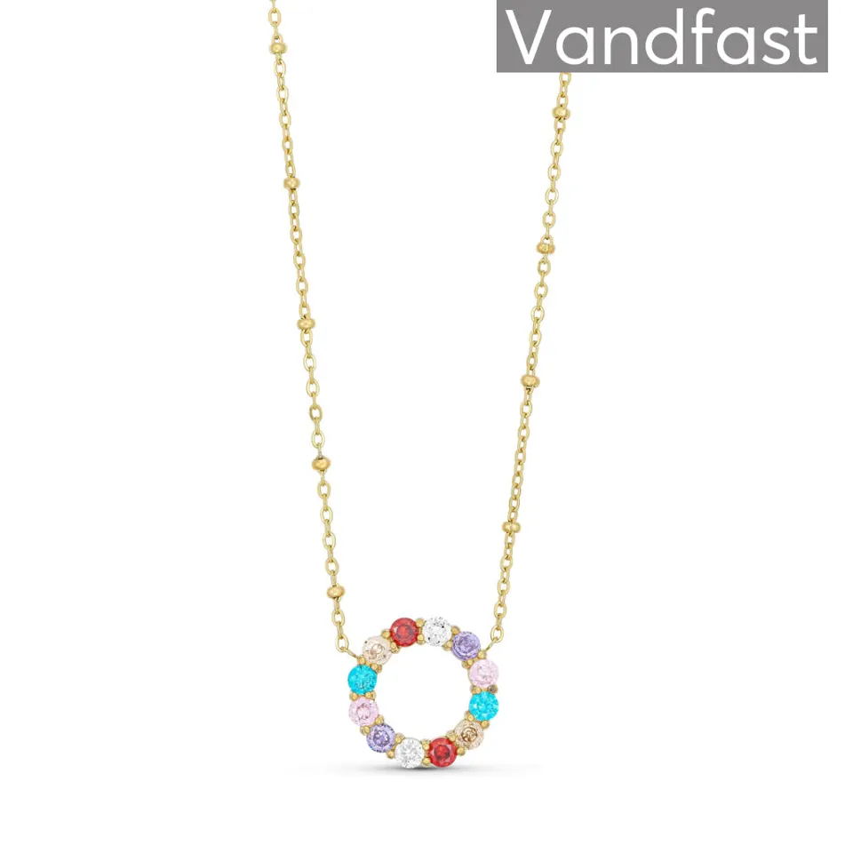 ANNEBRAUNER Big Multicolor Circle Halskæde 18K Guldbelagt — produktfoto