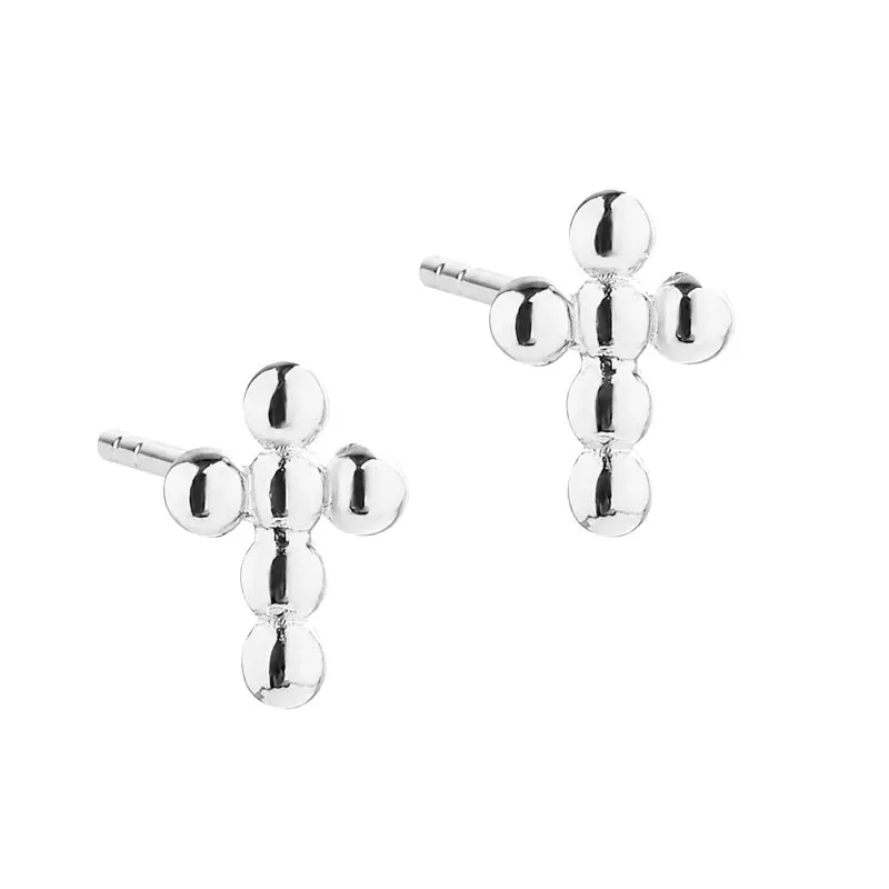 NEW CROSS EARSTUD | SILVER — produktfoto