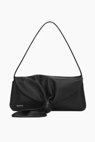 Leather Knot Scarf Bag - Black - Rotate — produktfoto