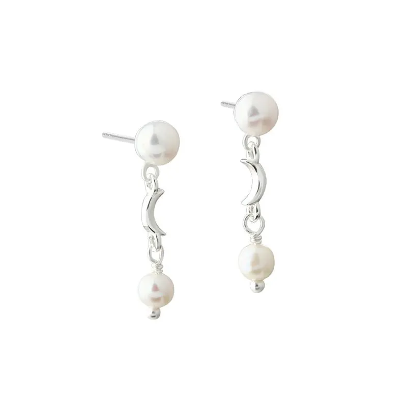 PEARL MOON EARSTUD | SILVER — produktfoto