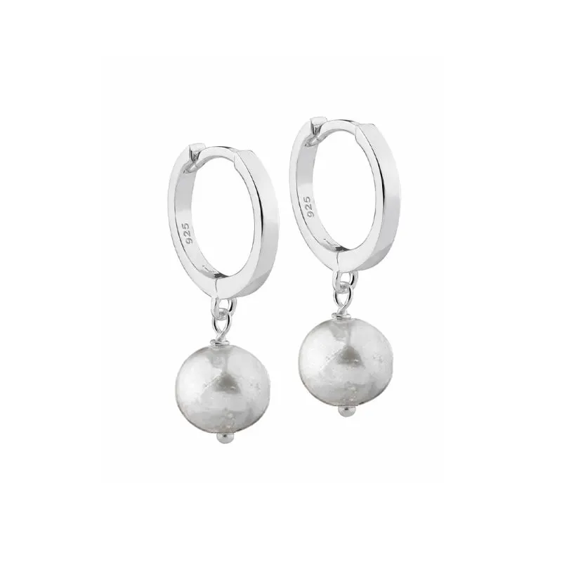 WHISPER PEARL HOOP | SILVER — produktfoto