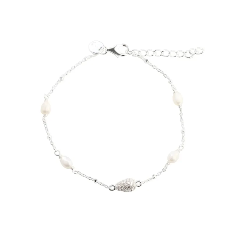 PAVÉ PEARL BRACELET | SILVER — produktfoto