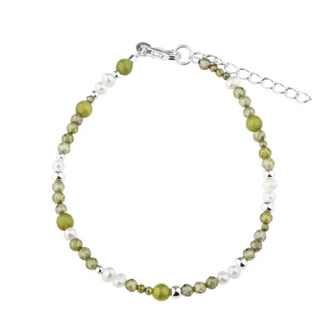 AYA OLIVE BRACELET | SILVER — produktfoto