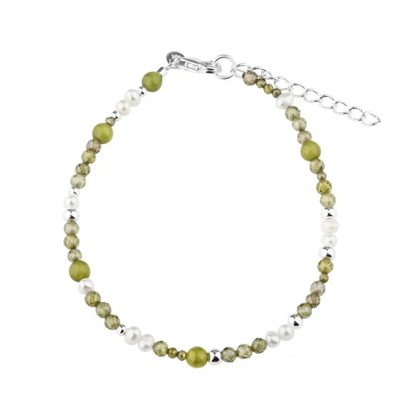 AYA OLIVE BRACELET | SILVER — produktfoto