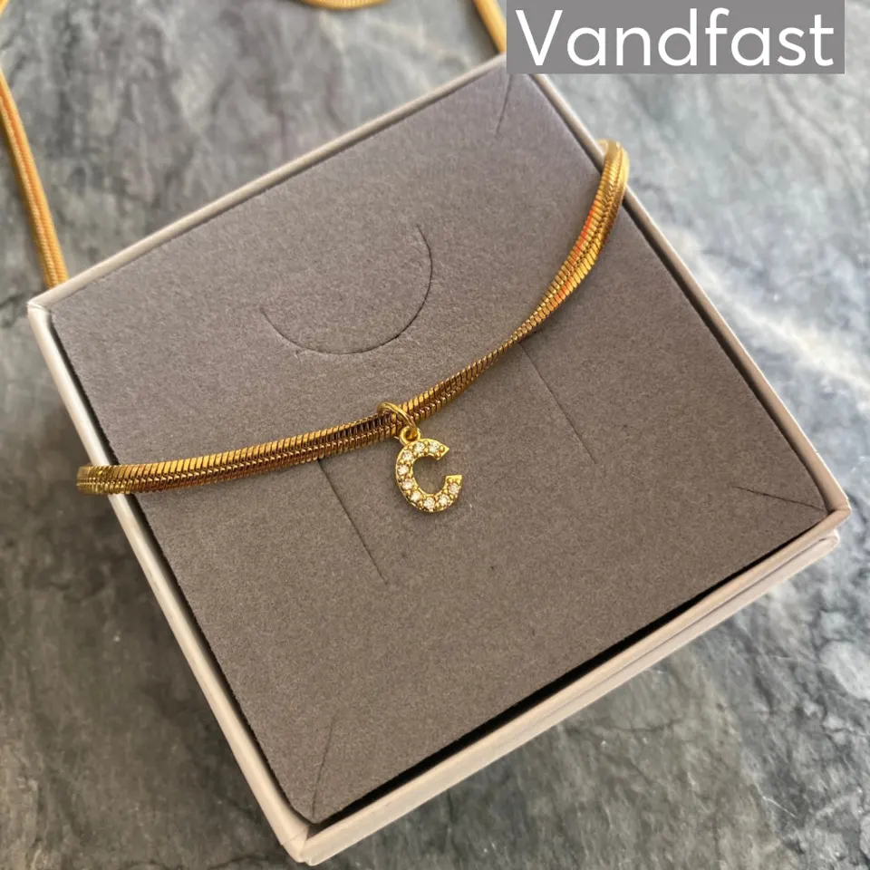 ANNEBRAUNER Snake Letter Halskæde 18K Guldbelagt - A — produktfoto