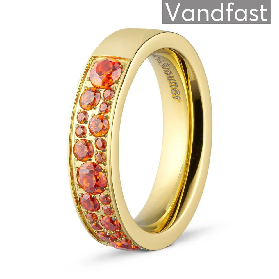 ANNEBRAUNER Sparkling Orange Ring 18K Guldbelagt — produktfoto