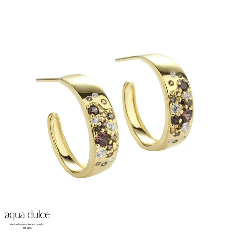 OLIVE STARDUST HOOP 20 MM.  | GOLDEN — produktfoto
