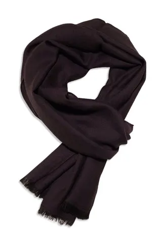Sort cashmere tørklæde i sildebensvævning — produktfoto