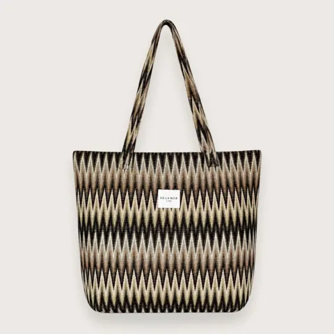 Lyon Tote bag med skulderstropper i farve grønt/brun - 50x39 cm — produktfoto