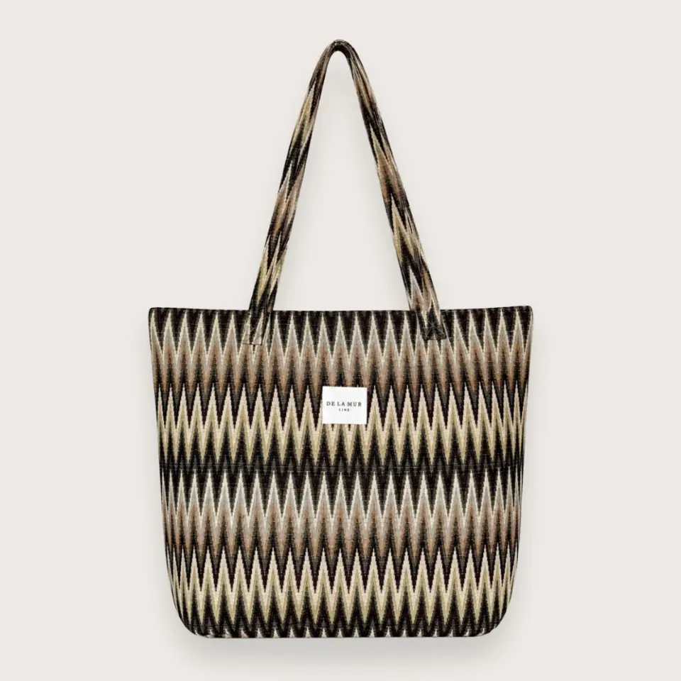 Lyon Tote bag med skulderstropper i farve grønt/brun - 50x39 cm — produktfoto