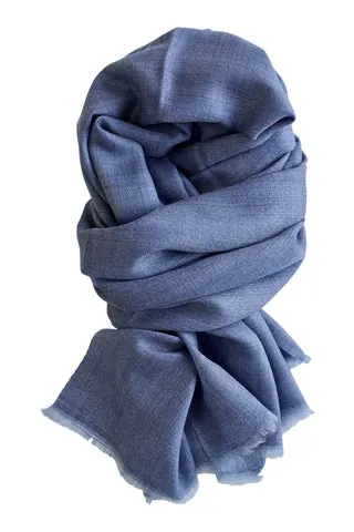 Cashmere tørklæde i 100% eksklusiv kashmir uld - blå — produktfoto