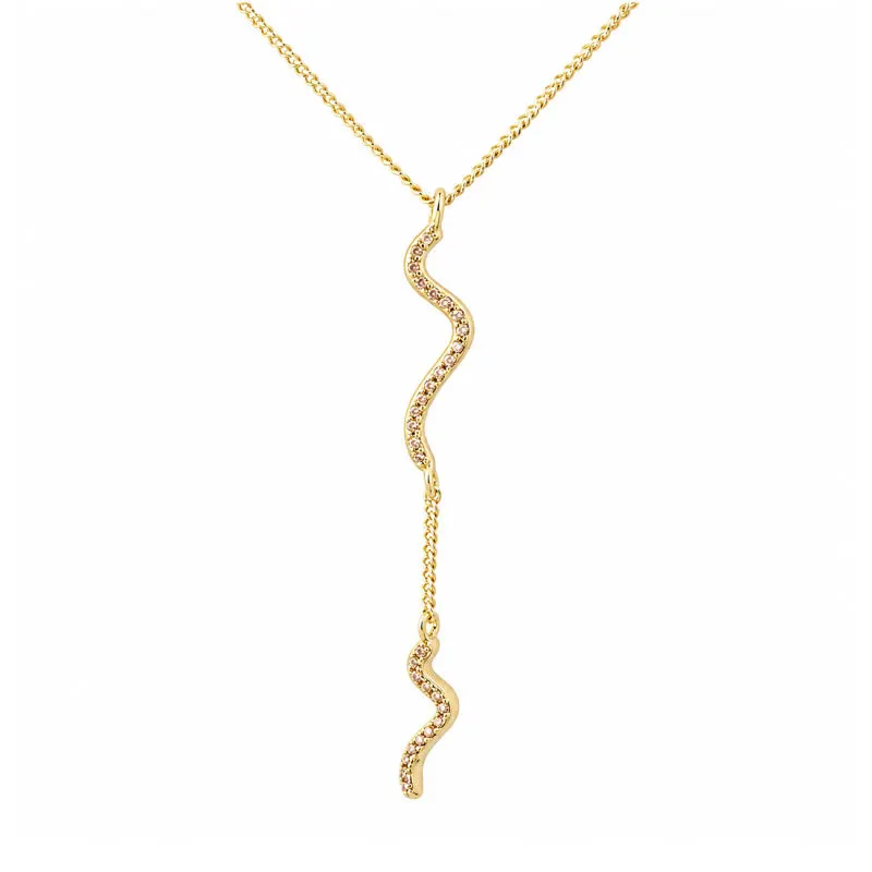 *CURVA CHAMPAGNE NECKLACE | GOLDEN — produktfoto