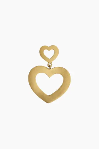 My Open Love Hearts Earring - Gold - Stine A — produktfoto
